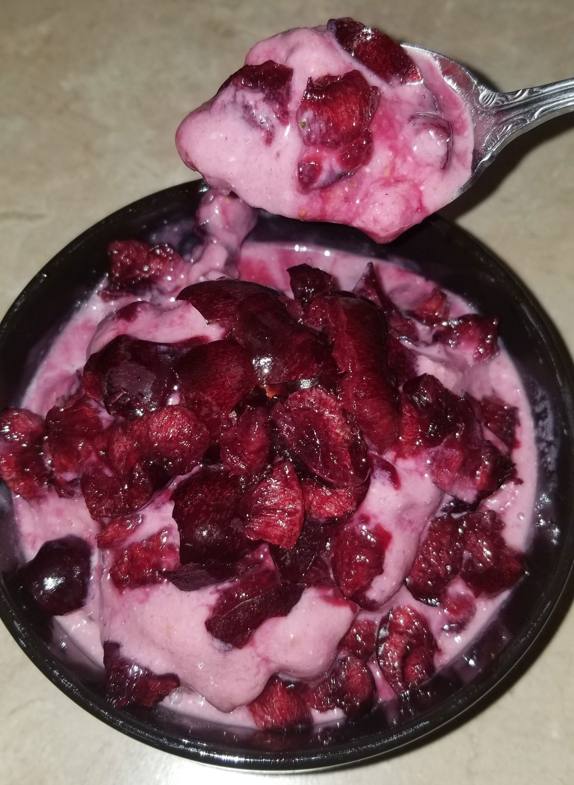 Creamy Cherry Strawberry Nicecream