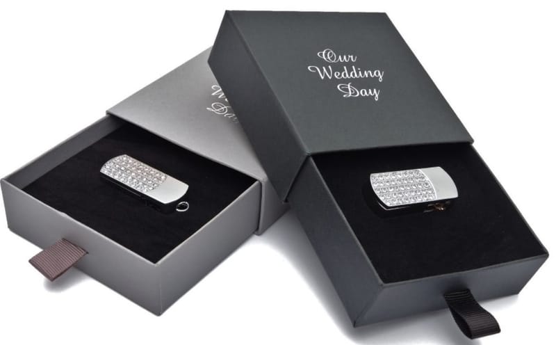 Diamante USB stick with presentation box