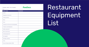 List of Equipment