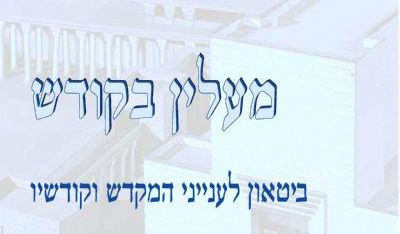 מעלין בקודש - גיליון יא אדר התשס"ו