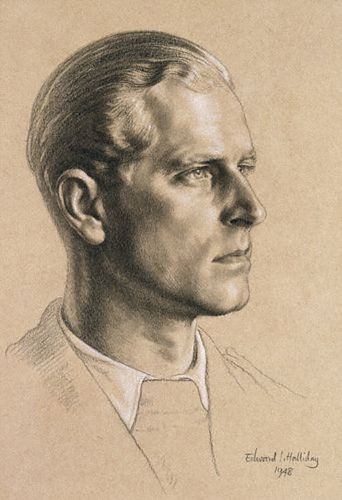 Prince Philip in 1950s perspective with a 1980s body