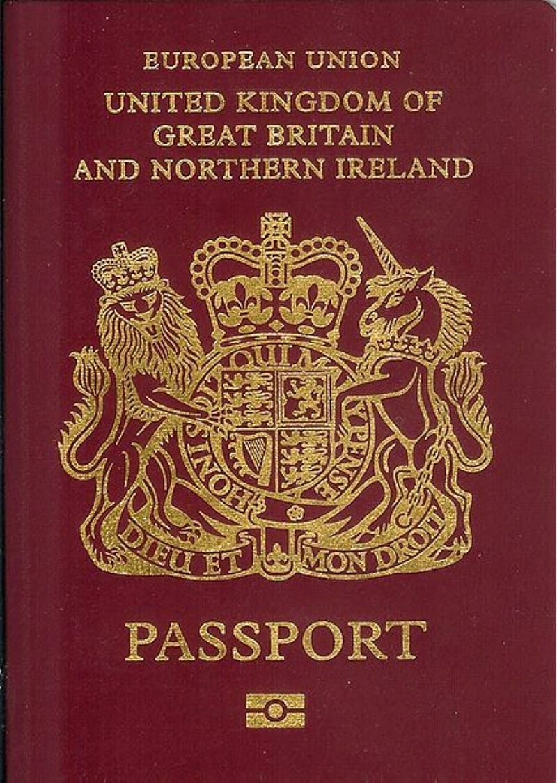 A blue passport