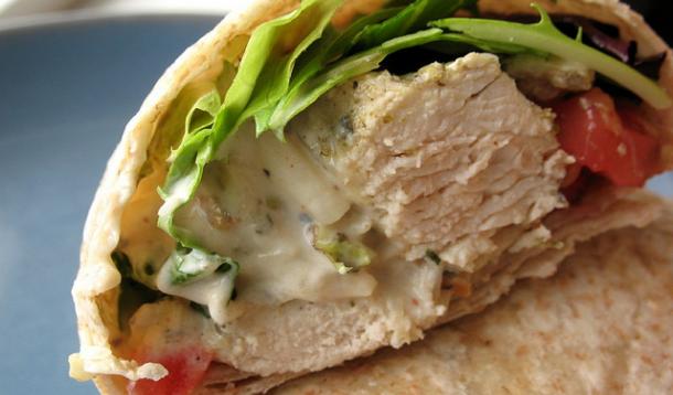 Garlic chicken wrap