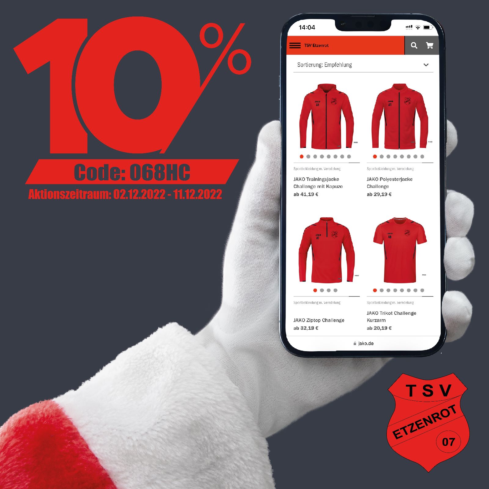 TSV-Shop: 10% EXTRA-RABATT in unserem Teamshop 🎅🏼