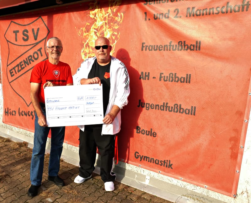 Aus dem Verein: TSV Etzenrot erhält 1.000 Euro von EnBW Stuttgart