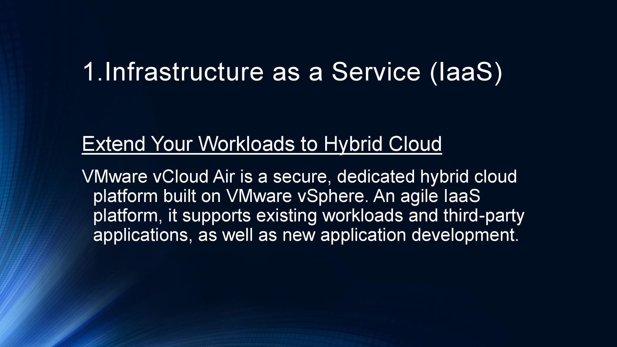 Лична презентация на тема: IaaS услугите на Vmware