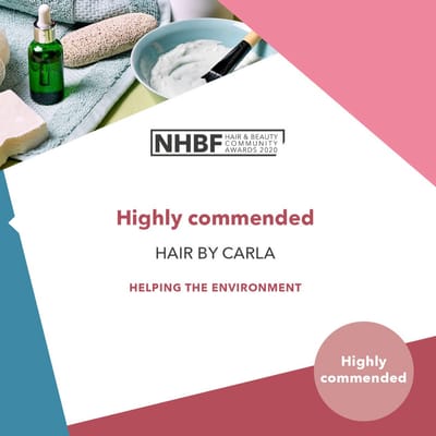 NHBF Hair&Beauty Community Awards 2020 Highly Commended Helping The Environment